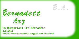 bernadett arz business card